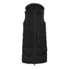 Spindle Womens Long Padded Hooded Longline Gilet Sleeveless Body Warmer Ladies Vest Zip Pockets Fleece Lined Pocket
