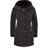 Spindle Winter Lined Parka Quilted Coat Fur Collar Hooded Long Ladies Womens Jacket Black Gold Brooke