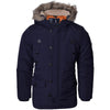 52_DNM Children's Boys Winter Parka Coat Fur Borg Lined Hood School Jacket -Navy Blue