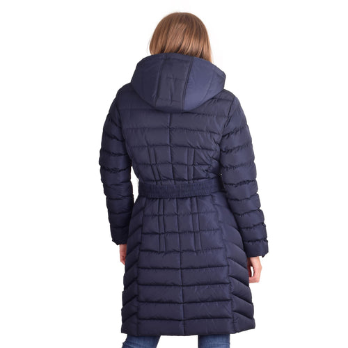 Womens Hooded Padded Puffer Parka Ladies Winter Jacket Coat Blue
