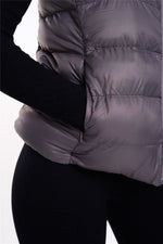 Womens Plain Black Hooded Gilet Body Warmer Padded Sherpa Borg Lined Zip Up Gilet Vest Basic Bodywarmer Short Sleeveless Jacket Zip Pockets