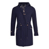 Womens Premium Quality Rain Mac Rain Jacket Hood Ladies Trench Coat Long Water Repellent Outdoor Coat with Pockets Hooded Kagoule Hooded Festival Anorak with adjustable waist and roll up sleeves. Black and Navy Blue