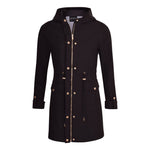 Womens Premium Quality Rain Mac Rain Jacket Hood Ladies Trench Coat Long Water Repellent Outdoor Coat with Pockets Hooded Kagoule Hooded Festival Anorak with adjustable waist and roll up sleeves. Black and Navy Blue