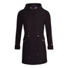 Womens Premium Quality Rain Mac Rain Jacket Hood Ladies Trench Coat Long Water Repellent Outdoor Coat with Pockets Hooded Kagoule Hooded Festival Anorak with adjustable waist and roll up sleeves. Black and Navy Blue