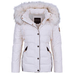 Spindle Womens Ladies Premium Quality Hooded Short Fur Parka Quilted Padded Puffer Coat | Zip Side Pockets | Luxurious Detachable Faux Fur on Hood | Zipped Inner Pocket