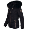 Spindle Womens Ladies Premium Quality Hooded Short Fur Parka Quilted Padded Puffer Coat | Zip Side Pockets | Luxurious Detachable Faux Fur on Hood | Zipped Inner Pocket