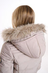 Spindle Womens Ladies Premium Quality Hooded Short Fur Parka Quilted Padded Puffer Coat | Zip Side Pockets | Luxurious Detachable Faux Fur on Hood | Zipped Inner Pocket