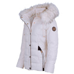 Spindle Womens Ladies Premium Quality Hooded Short Fur Parka Quilted Padded Puffer Coat | Zip Side Pockets | Luxurious Detachable Faux Fur on Hood | Zipped Inner Pocket