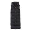 Womens Hooded Long Gilet Body Warmer Sleeveless Jacket Padded Waist Coat Zip Pockets Ultra Warm Ladies Longline Jacket with Hood