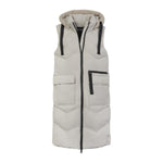 Spindle Womens Long Padded Hooded Longline Gilet Sleeveless Body Warmer Ladies Vest Zip Pockets Fleece Lined Pocket