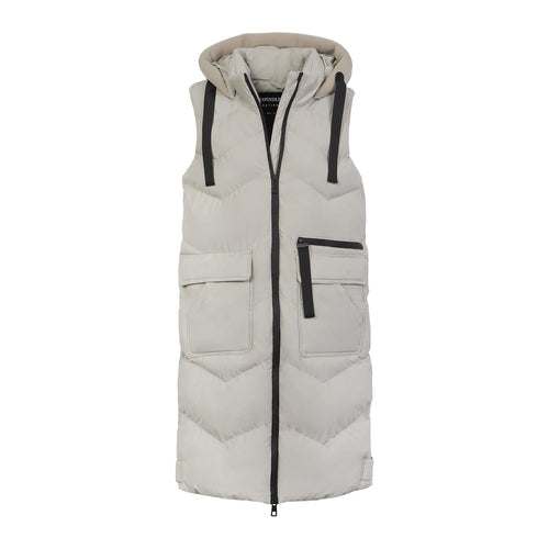Spindle Womens Long Padded Hooded Longline Gilet Sleeveless Body Warmer Ladies Vest Zip Pockets Fleece Lined Pocket