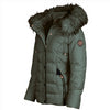 Spindle Womens Ladies Premium Quality Hooded Short Fur Parka Quilted Padded Puffer Coat | Zip Side Pockets | Luxurious Detachable Faux Fur on Hood | Zipped Inner Pocket