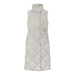 Spindle Womens Diamond Quilted Padded Long Sleeveless Jacket Funnel Neck Outerwear Ladies Waistcoat Gilet Longline Coat Bodywarmer without hood Vest Adjustable Waist