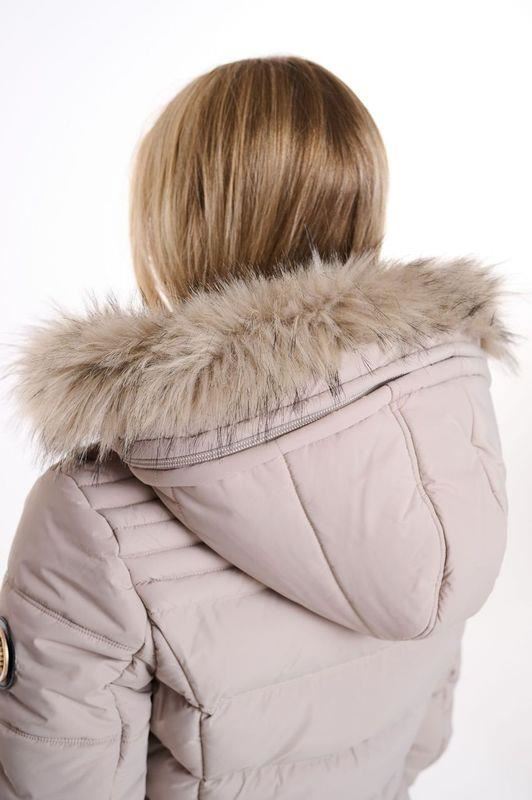 Spindle Womens Ladies Premium Quality Hooded Short Fur Parka Quilted Padded Puffer Coat | Zip Side Pockets | Luxurious Detachable Faux Fur on Hood | Zipped Inner Pocket