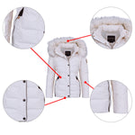 Spindle Womens Ladies Premium Quality Hooded Short Fur Parka Quilted Padded Puffer Coat | Zip Side Pockets | Luxurious Detachable Faux Fur on Hood | Zipped Inner Pocket