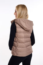Womens Plain Black Hooded Gilet Body Warmer Padded Sherpa Borg Lined Zip Up Gilet Vest Basic Bodywarmer Short Sleeveless Jacket Zip Pockets
