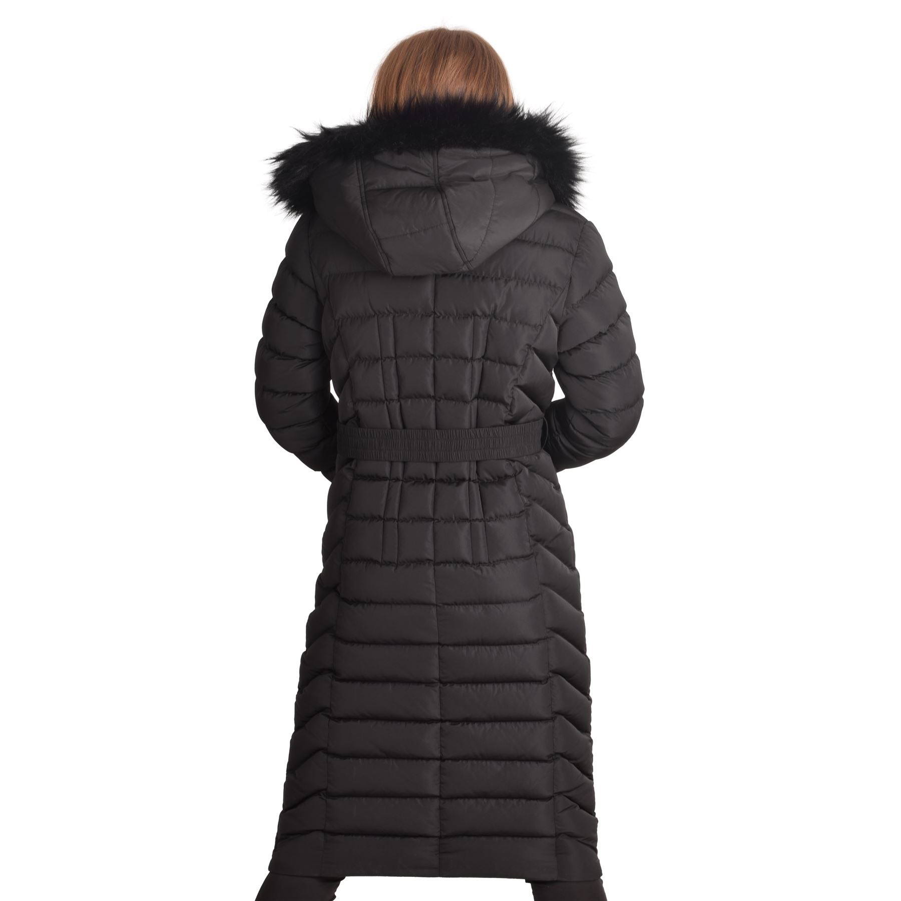 Spindle Womens Long Padded Puffer Hood Parka Ladies Winter Coat