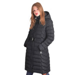 Womens Long  Hooded Padded Puffer Parka Ladies Winter Jacket Coat Black