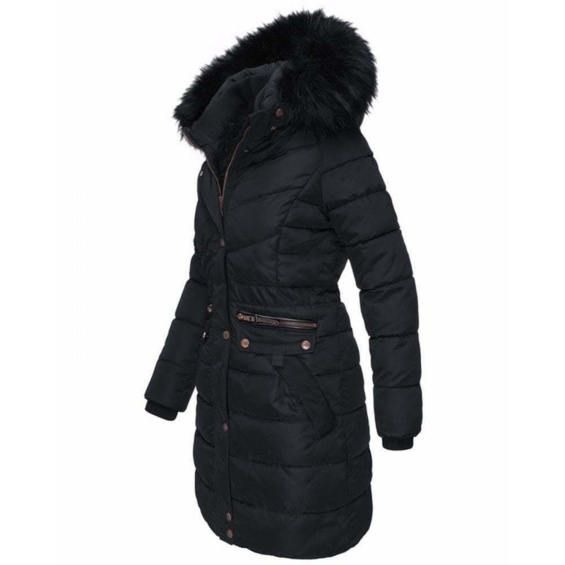 Spindle Women's Quilted Hooded Jacket Erica Black