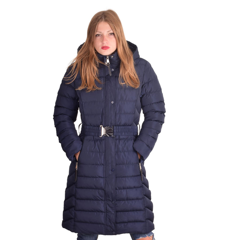 Womens Hooded Padded Puffer Parka Ladies Winter Jacket Coat Blue