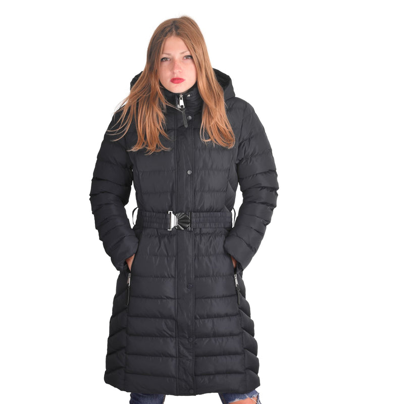 Womens Long  Hooded Padded Puffer Parka Ladies Winter Jacket Coat Black