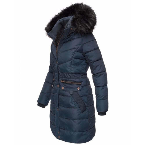 Spindle Women's Quilted Hooded Jacket Erica Navy Blue