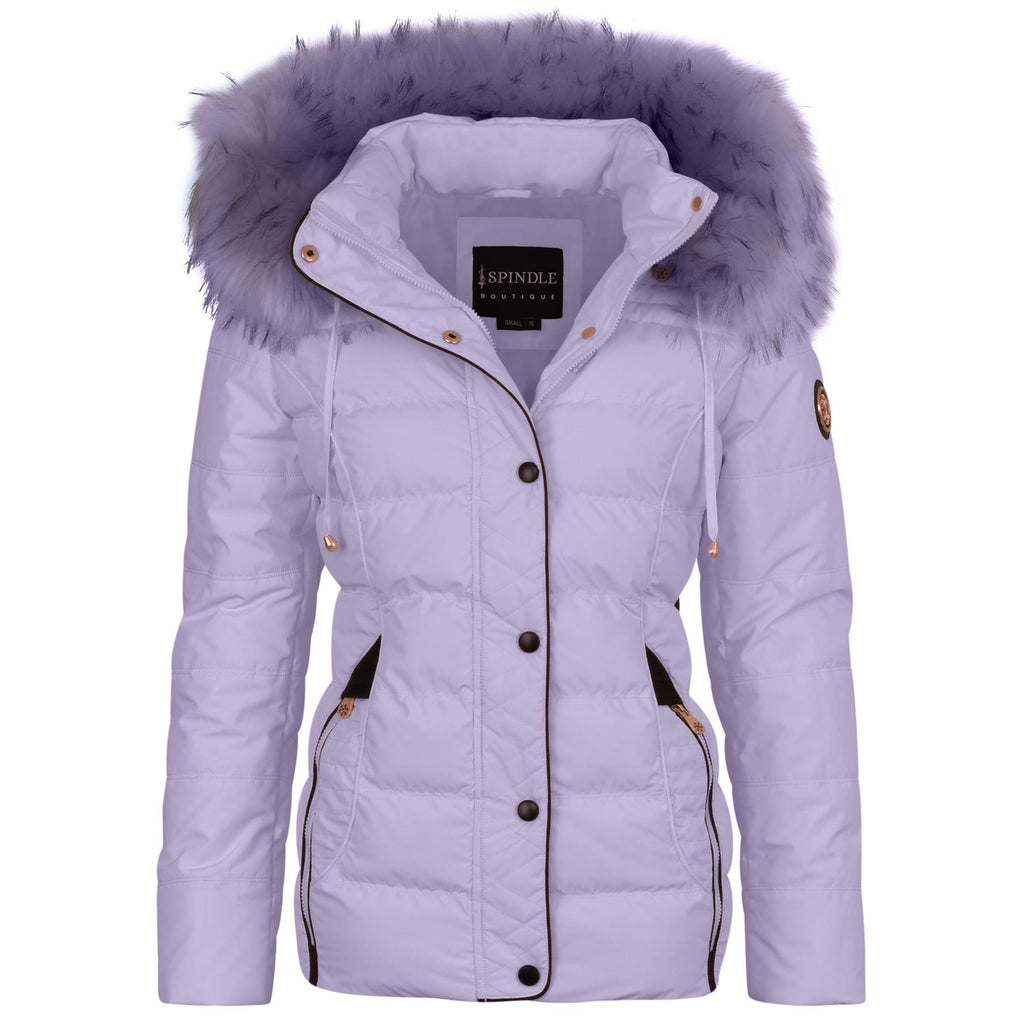 Spindle Short Parka Padded Puffer Coat Francesca Lilac