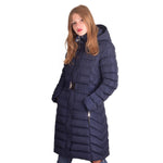 Womens Hooded Padded Puffer Parka Ladies Winter Jacket Coat Blue